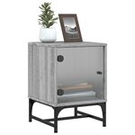 vidaXL Tables de chevet et portes vitrées 2 Pièces sonoma gris 35x37x50cm