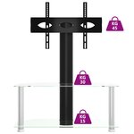 vidaXL Meuble TV d'angle 2 niveaux pour 32-70 pouces noir argenté