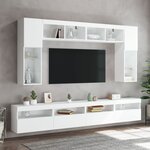vidaXL Meuble TV mural avec lumières LED blanc 60x30x40 cm