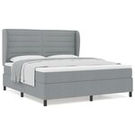 Lit à ressorts vidaXL avec matelas gris clair 180x200 cm en tissu