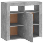 vidaXL Buffet avec lumières LED gris béton 80x35x75 cm