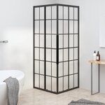vidaXL Cabine de douche ESG dépoli 80x80x180 cm Noir