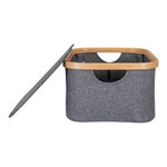 Panier en bambou gris foncé 38 x 26 x 16 cm