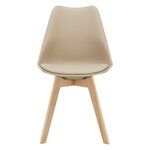 Lot de 6 chaises de salle à manger similicuir hêtre beige 03_0006777