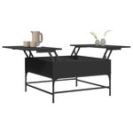 vidaXL Table basse noir 80x80x45 cm bois d'ingénierie et métal