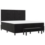 vidaXL Lit box spring avec matelas et banc Noir 180x200 cm Velours