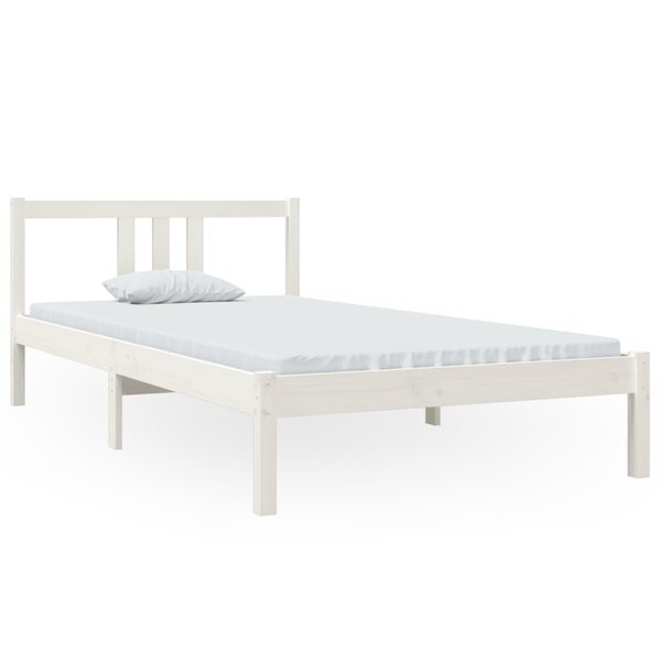 vidaXL Cadre de lit sans matelas blanc bois massif 100x200 cm