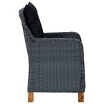 vidaXL Ensemble à manger de jardin 3 Pièces Gris foncé