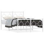 vidaXL Cadre de lit métal sans matelas et pied de lit blanc 120x200 cm