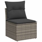 vidaXL Salon de jardin 8 Pièces avec coussins gris clair résine tressée