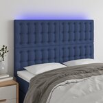 vidaXL Tête de lit à LED Bleu 144x5x118/128 cm Tissu