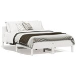 vidaXL Cadre de lit sans matelas blanc 140x190 cm bois de pin massif
