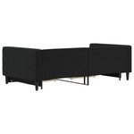 vidaXL Lit de jour avec gigogne et tiroirs sans matelas noir 100x200cm