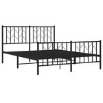 vidaXL Cadre de lit métal sans matelas avec pied de lit noir 140x190cm