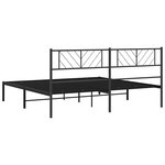 vidaXL Cadre de lit métal sans matelas avec tête de lit noir 183x213cm