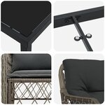 vidaXL Ensemble de salle à manger de jardin 9 pièces avec coussins gris en poly rattan