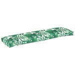 vidaXL Coussins de palette pour banc 2 Pièces Motif de feuilles 150x40x8 cm Tissu Oxford