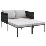 vidaXL Chaise Longue avec Coussins pour 2 Personnes Anthracite 115x153x69 5 cm Acier