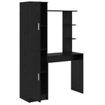 vidaXL Bureau avec rangement Chêne noir Bois d'ingénierie