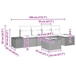 vidaXL Ensemble Canapés 5 pièces avec Coussins Gris Poly Rattan