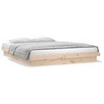vidaXL Cadre de lit à LED sans matelas 140x190 cm bois massif