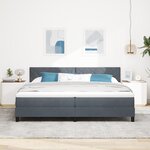 Lit à ressort vidaXL avec matelas et LED Gris foncé 200x200 cm Velours