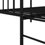 vidaXL Lit jour avec lit gigogne Noir 80x200 cm Acier