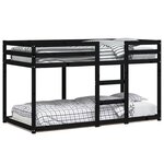 vidaXL Lit superposé Noir 90x190 cm Bois de pin massif