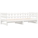 vidaXL Lit coulissant Blanc 2x(80x200) cm Bois de pin massif