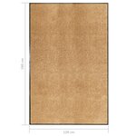 vidaXL Paillasson lavable Crème 120x180 cm