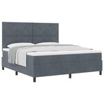 Lit à ressorts vidaXL avec matelas gris foncé super king en velours