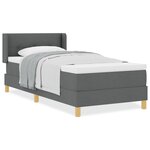 vidaXL Lit à ressort avec matelas gris foncé 100x200 cm tissu