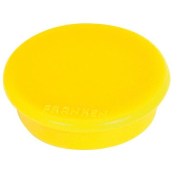 Lot de 10 aimants extra fort 38 mm H 12 mm anti-rayure Jaune FRANKEN