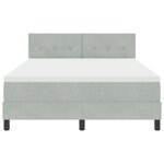 Lit coffre vidaXL avec matelas gris clair 140x200 cm en velours