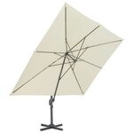 vidaXL Parasol déporté avec mât en aluminium 400x300 cm sable