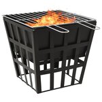 vidaXL Foyer et barbecue 2 en 1 34x34x48 cm Acier