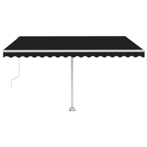 vidaXL Auvent automatique capteur de vent et LED 400x350 cm Anthracite