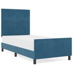 Cadre de lit vidaXL Bleu foncé 80x200 cm Velours