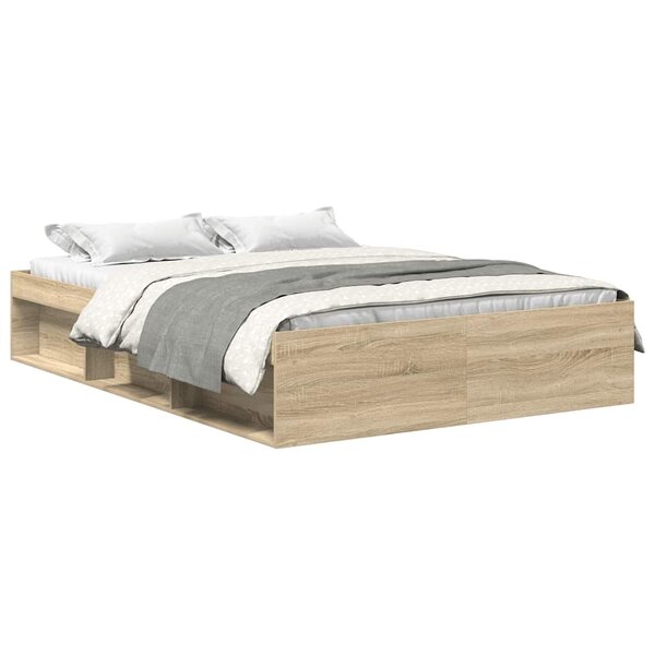 vidaXL Cadre de lit sans matelas chêne sonoma 140x190 cm