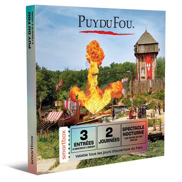 SMARTBOX - Coffret Cadeau Deux journées en famille au Puy du Fou en 2025 pour 2 adultes et 1 enfant -  Multi-thèmes