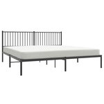 vidaXL Cadre de lit métal avec tête de lit noir 193x203 cm