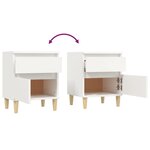vidaXL Tables de chevet 2 Pièces Blanc 40x35x50 cm