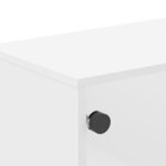 vidaXL Meuble TV avec portes en verre blanc 102x37x50 cm