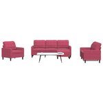 vidaXL Ensemble de canapés 4 Pièces avec coussins Rouge bordeaux Velours