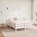 vidaXL Cadre de lit sans matelas blanc bois massif 120x190 cm