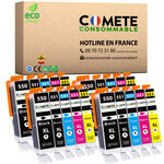 COMETE, Entreprise française - 550XL 551XL - Pack 20 Cartouches d'encre Compatibles avec Canon PGI-550 CLI-551 - pour Cartouche Canon mg5650 mg5550 Cartouche mg6650 - Noir et Couleur