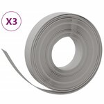 vidaXL Bordures de jardin 3 Pièces gris 10 m 10 cm polyéthylène