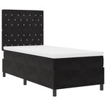 Lit Box Spring vidaXL avec Matelas Noir 100x200 cm Velours