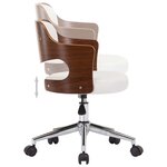 vidaXL Chaise pivotante à manger Blanc Bois courbé et similicuir