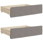 vidaXL Lit de jour avec gigogne et tiroirs sans matelas taupe 90x200cm